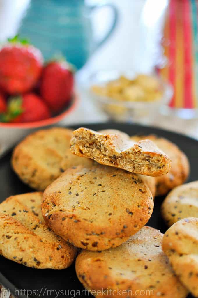 Sugar Free vanilla and almond protein cookies are easy to make and taste delicious