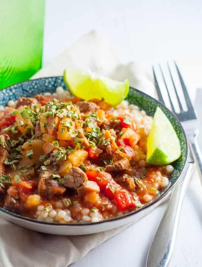 Delicious one pot moroccan beef stew slow cooked for 8 hours