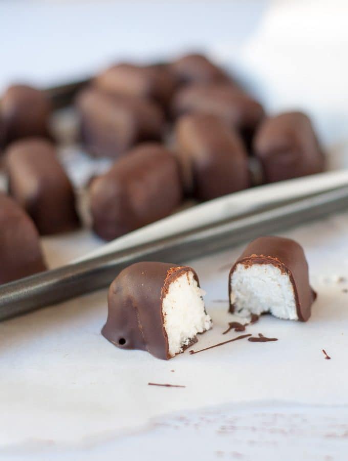 Sugar free healthy bounty bars naturally sweetened with stevia.