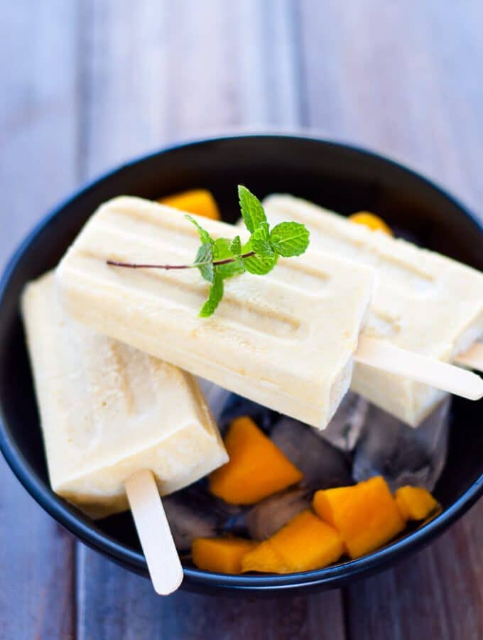 Make at home mango coconut popsicles
