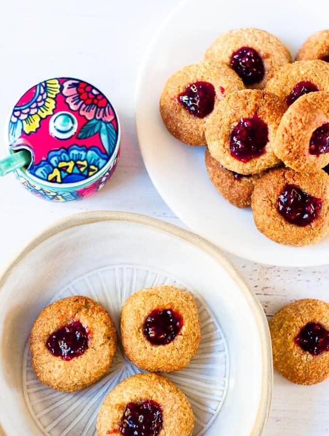 Easy fun to make coconut jam drops with no added sugar.