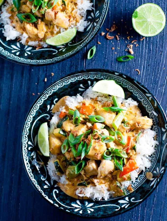 Healthy fragrant and light Fish Panang Curry, perfect for quick weeknight dinners.