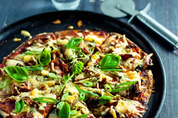 Homemade lebanese bread pizza, perfect for friday night fakeaway.