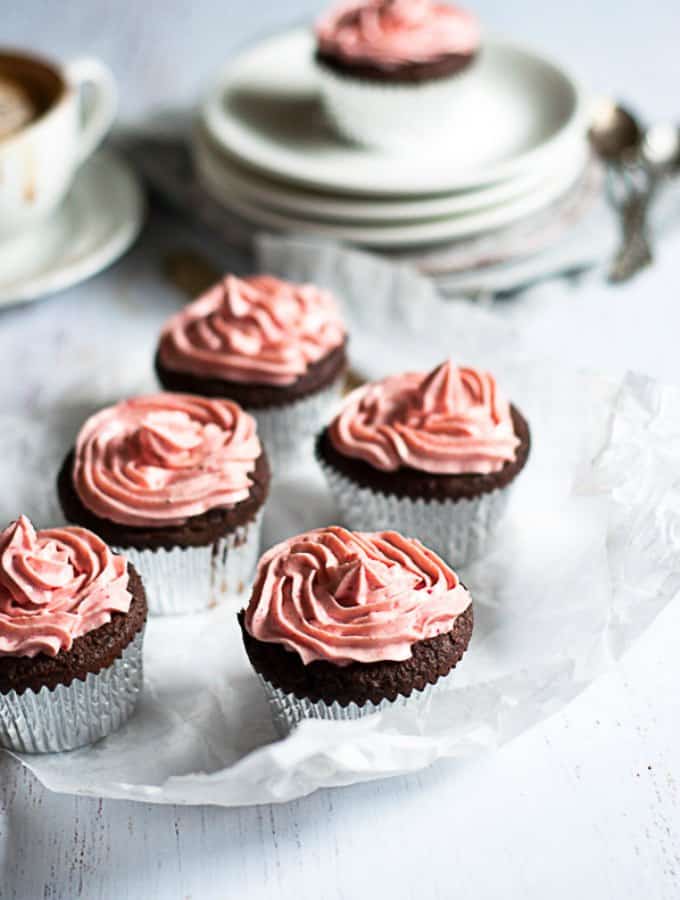 Sugar Free Flourless Chocolate Cake with Strawberry Pink Frosting